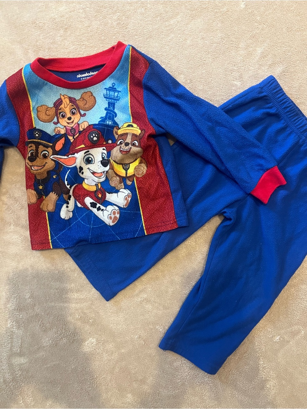 Nickelodeon Paw Patrol Blue, Red & Yellow Kids Pajama Set